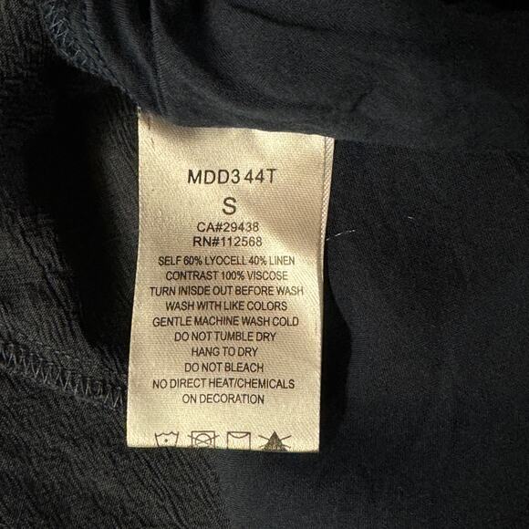 Miss Me Small Mini Dress Sleeveless Embroidered Keyhole Neck Lined Stretch Blue - Picture 9 of 10